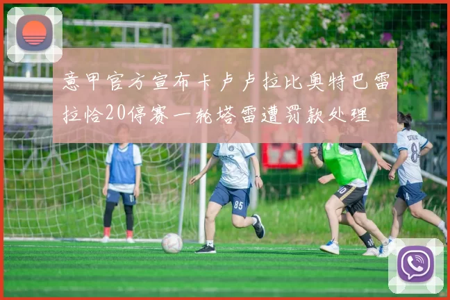 意甲官方宣布卡卢卢拉比奥特巴雷拉恰20停赛一轮塔雷遭罚款处理
